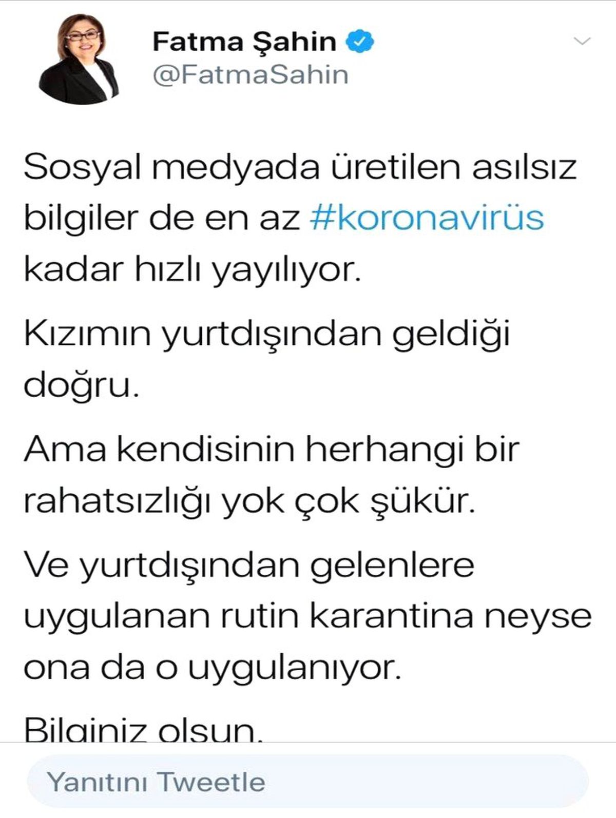 Fatma Şahin\'den korona iddialarına cevap