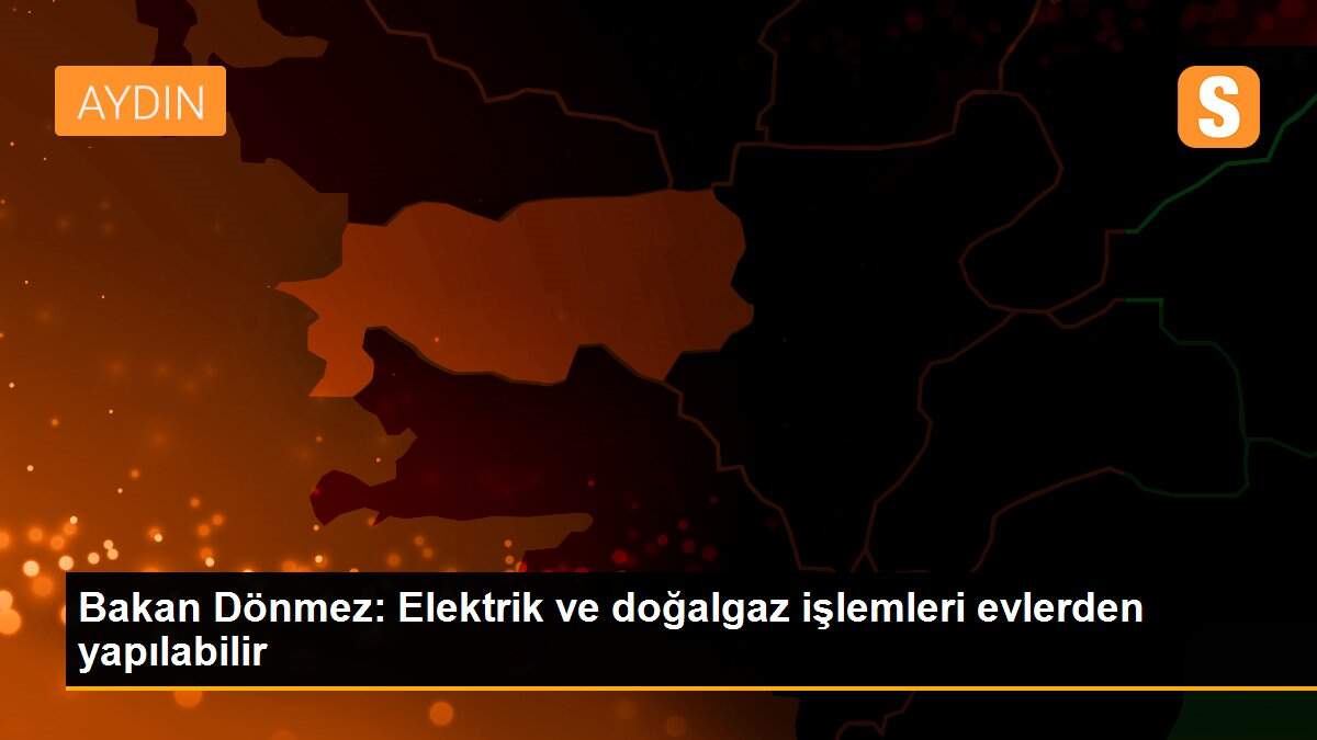 Bakan Dönmez: Elektrik ve doğalgaz işlemleri evlerden yapılabilir