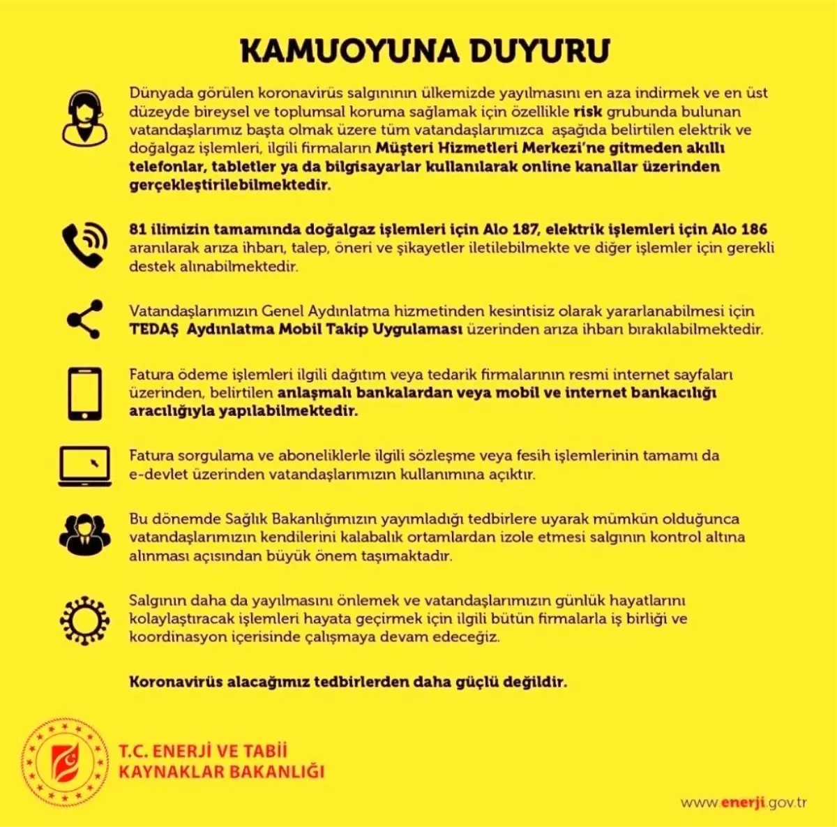Elektrik ve doğalgaz işlemleri evden yapılabilecek