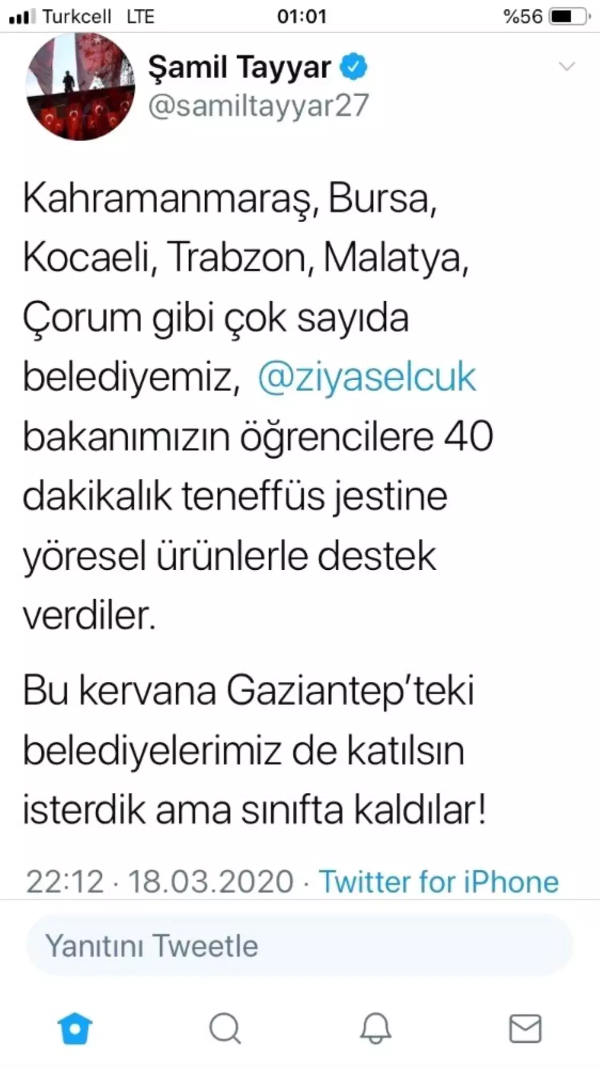 Teneffüs jestinde Gaziantep sınıfta kaldı