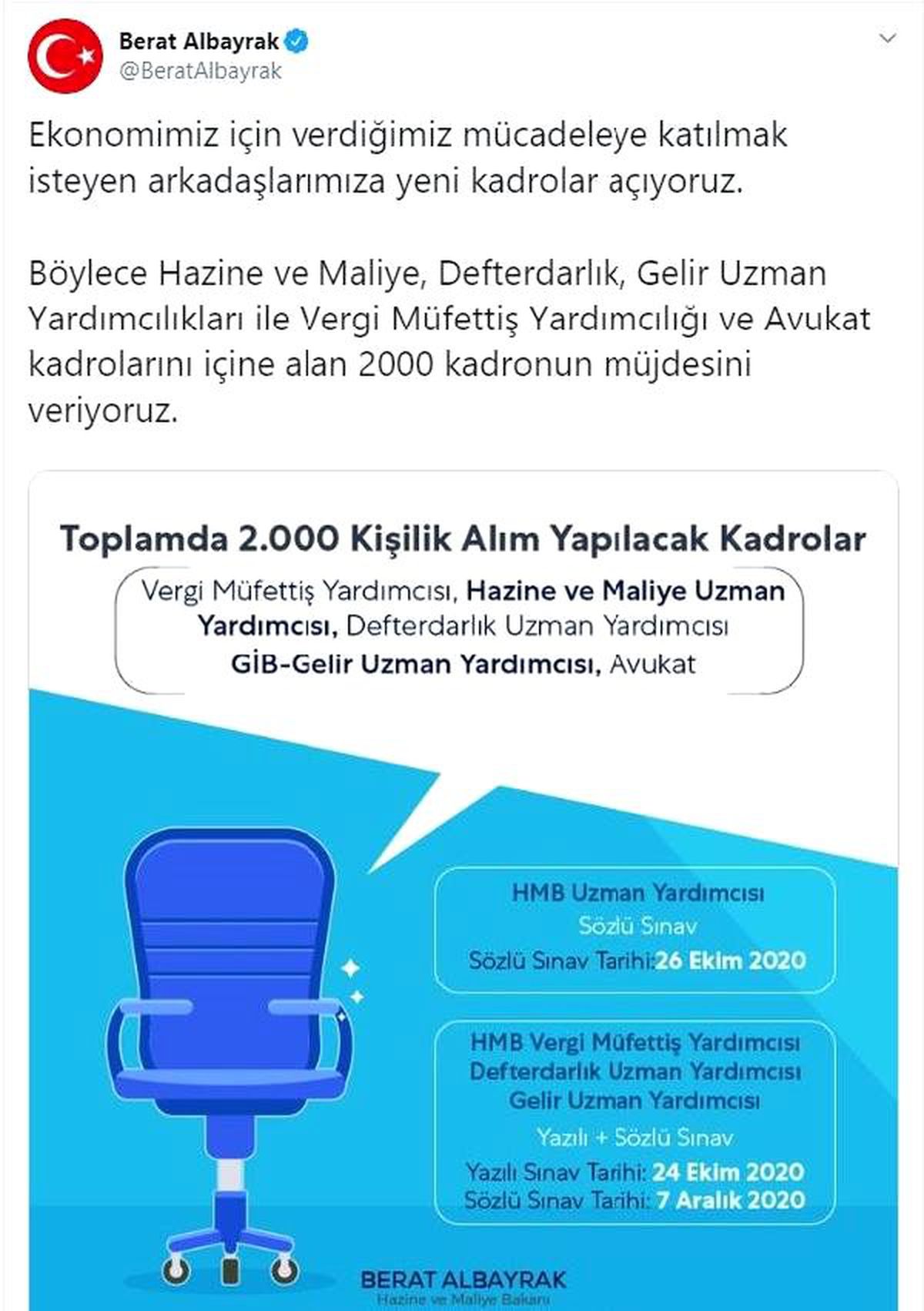 Bakan Albayrak: 2 bin kadronun müjdesini veriyoruz