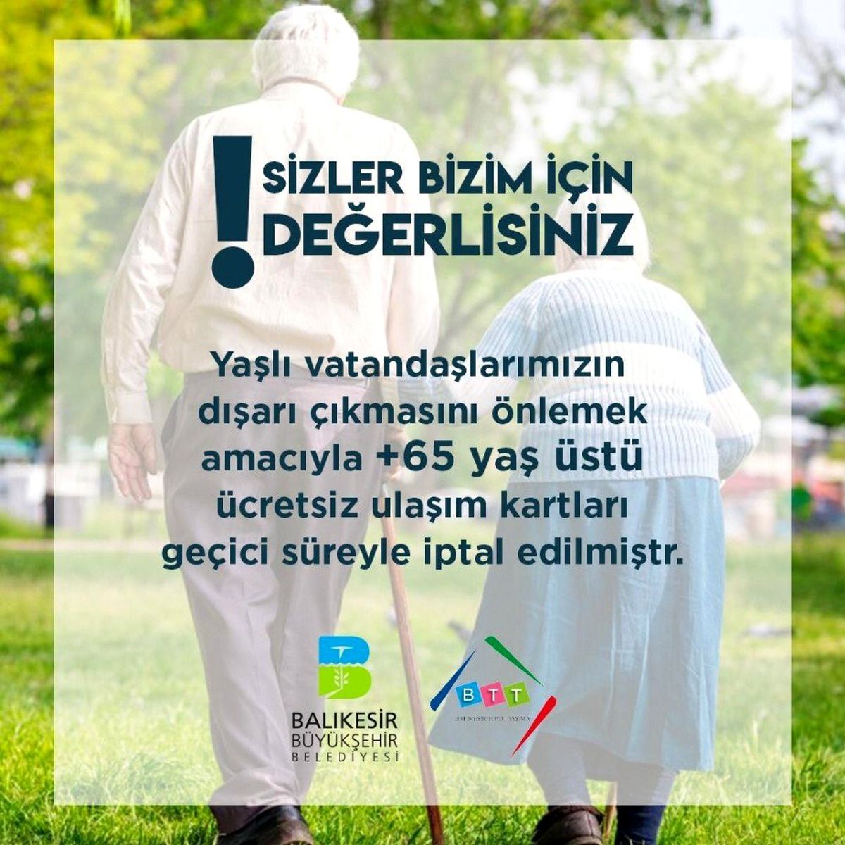 Balıkesir\'de 65 yaş üstüne ücretsiz toplu ulaşım geçici olarak durduruldu