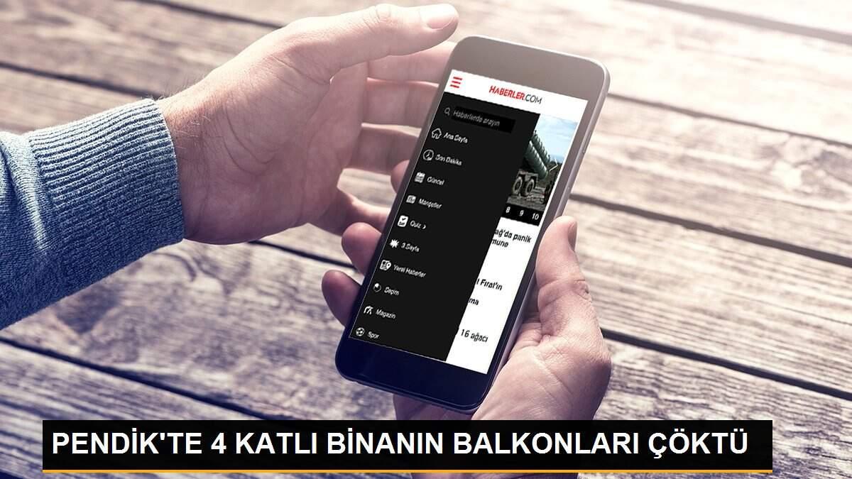 PENDİK\'TE 4 KATLI BİNANIN BALKONLARI ÇÖKTÜ