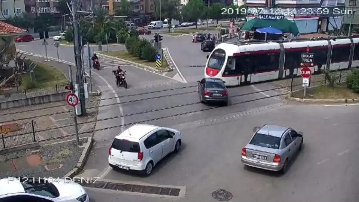 Samsun\'da tramvay kazaları güvenlik kameralarında