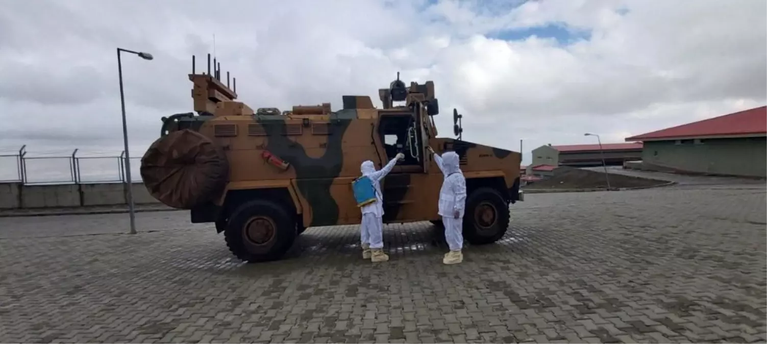 Sınır birliklerinde korona virüse karşı dezenfekte tedbirleri