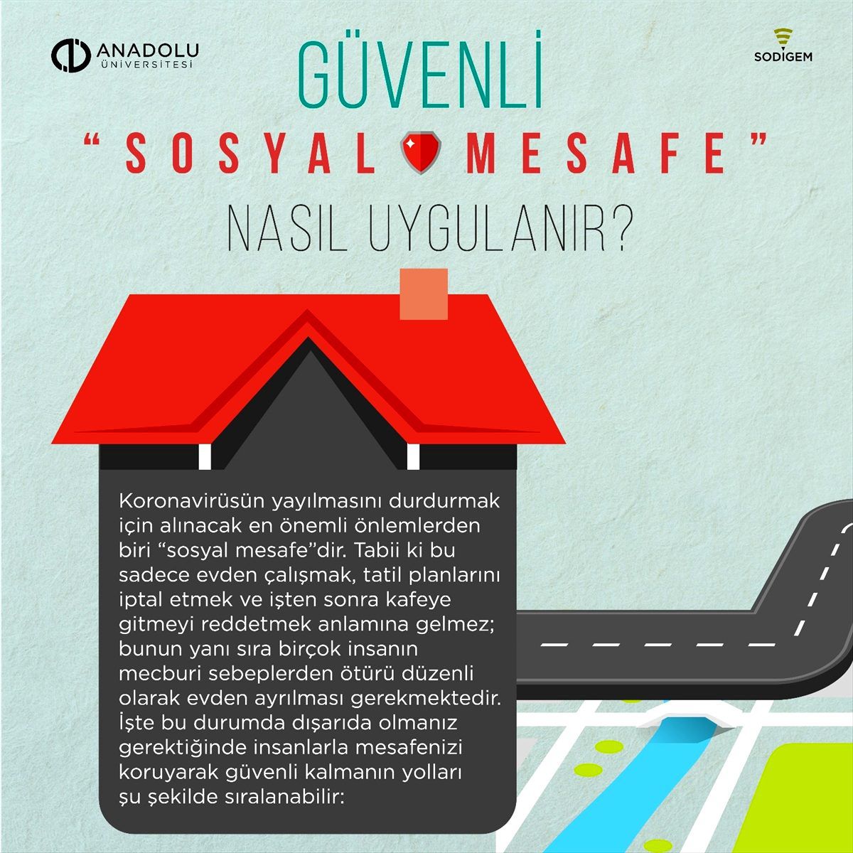 Anadolu Üniversitesinden "güvenli sosyal mesafe" bilgilendirmesi