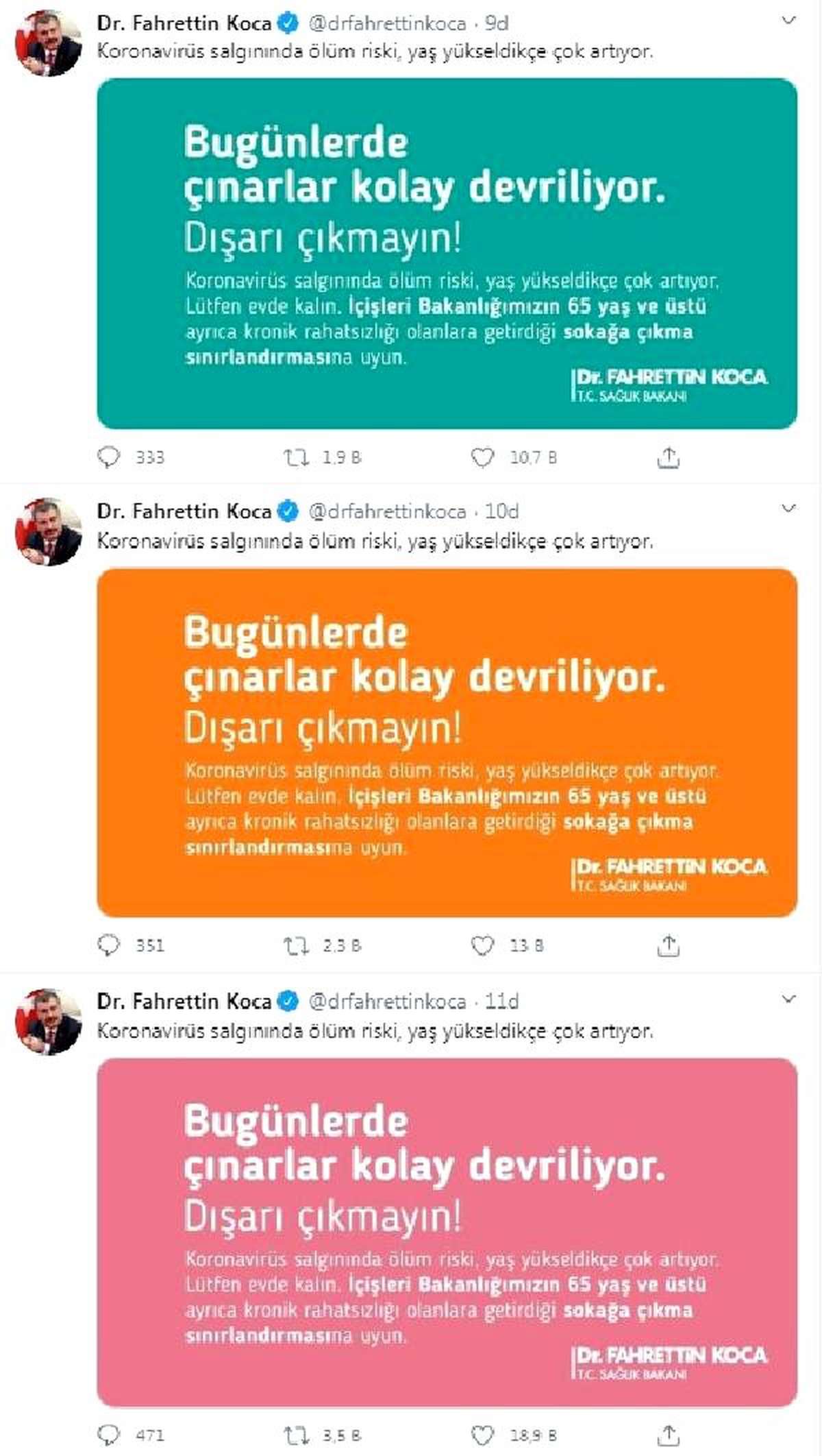 Bakan Koca: Sokağa çıkma sınırlandırmasına uyun
