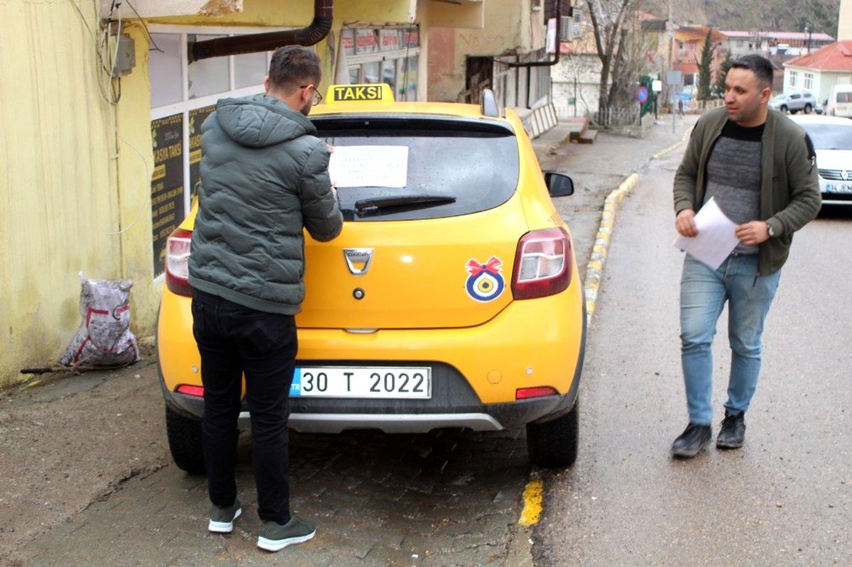 Şemdinlili taksicilerden sağlık personeline ücretsiz hizmet
