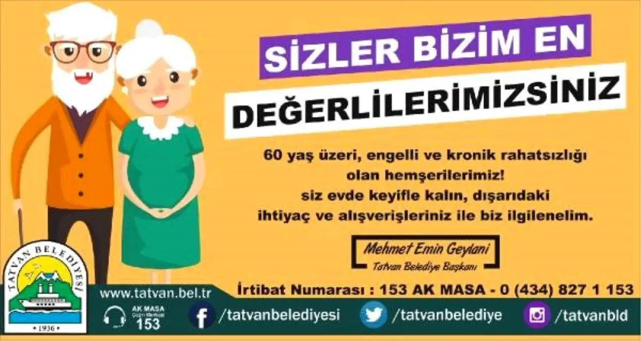 Tatvan\'da dışarı çıkmayan yaşlıların ihtiyaçlarını belediye karşılayacak