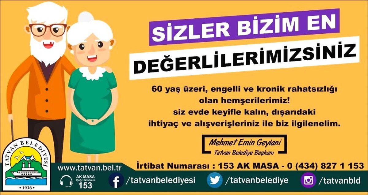 Tatvan\'daki yaşlıların alışverişini belediye görevlileri yapacak