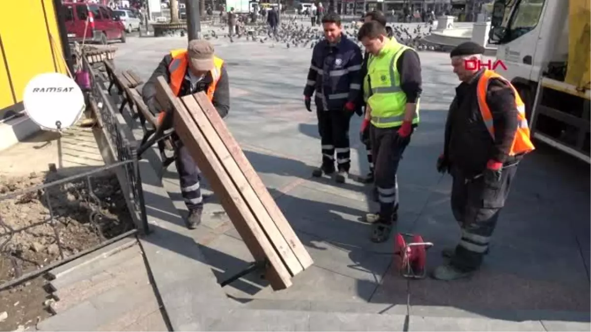 Tekirdağ\'da oturma bankları kaldırılıyor