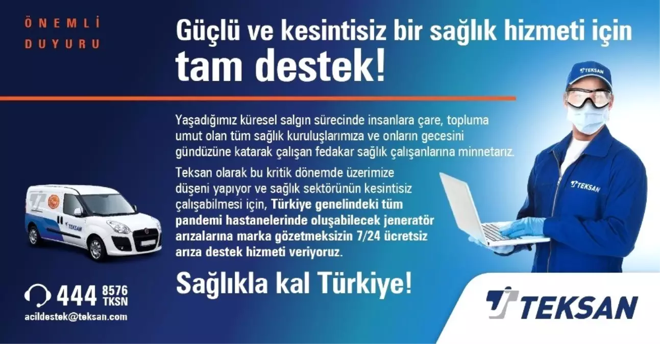 Teksan\'dan tüm pandemi hastanelerindeki jeneratörlere ücretsiz müdahale hizmeti