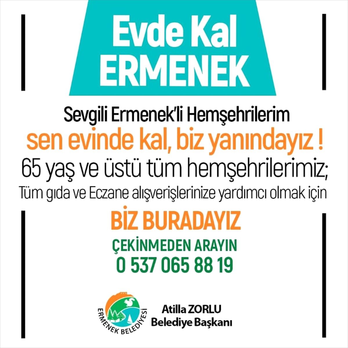 Ermenek\'te yaşlıların gıda ve eczane alışverişlerini belediye yapacak