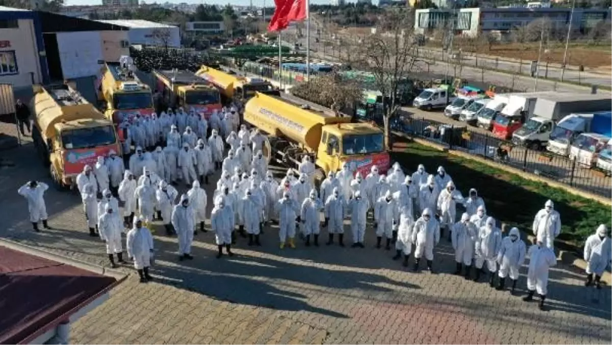 Gaziantep\'te, 240 görevliyle dezenfekte çalışması