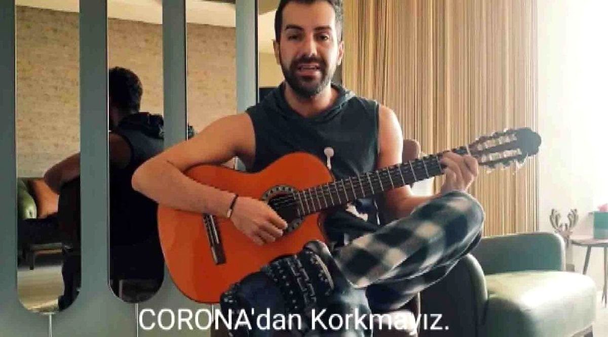 Genç şarkıcıdan \'Önlem Al, Evde Kal\' bestesi