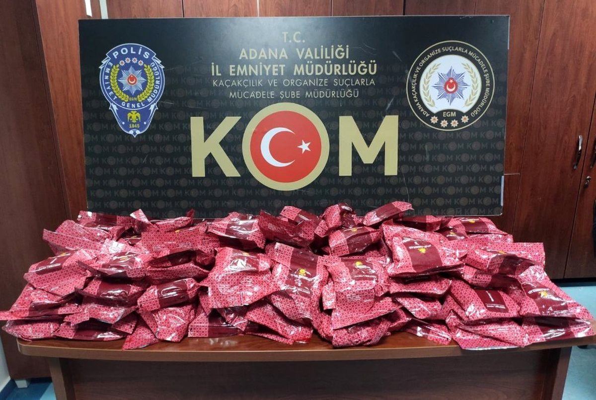 Adana\'da 128 kilo kaçak nargile tütünü ele geçirildi