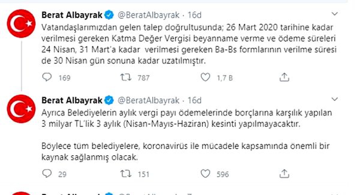 Bakan Albayrak: Belediyelerin borçlarına karşılık yapılan 3 aylık kesinti yapılmayacak