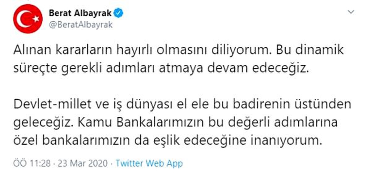 Bakan Albayrak: Kamu bankalarımıza özel bankalarımızın da eşlik edeceğine inanıyorum