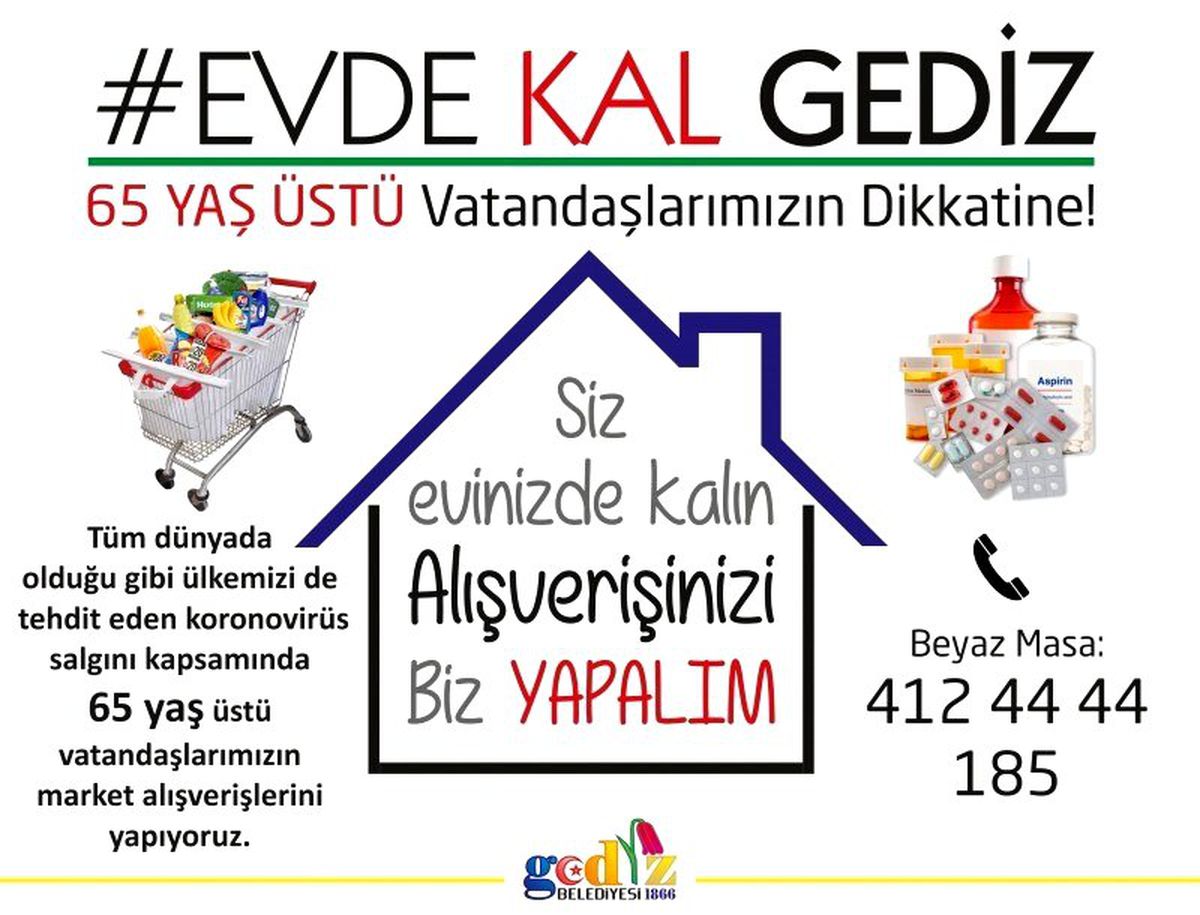 Gediz Belediyesi\'nden yaşlı vatandaşlara alışveriş hizmeti