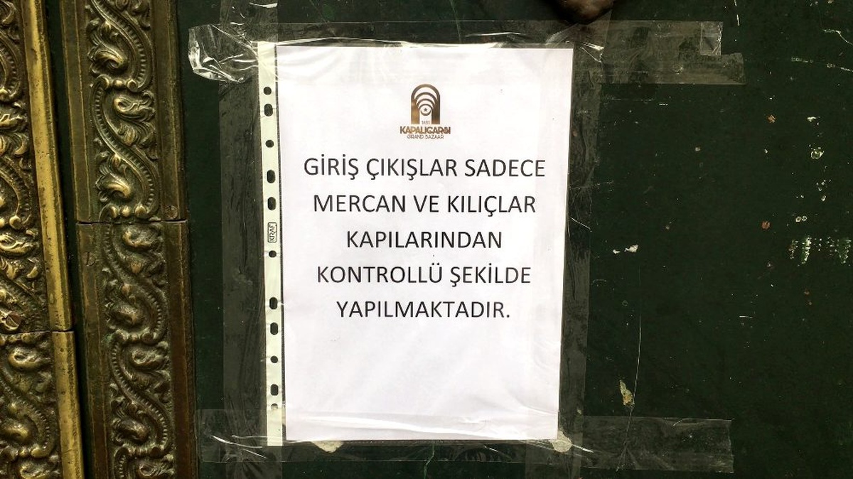 Kapalıçarşı korona virüs önlemleri kapsamında kapatıldı