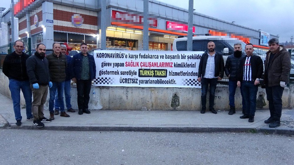 Korona virüsünden dolayı sağlıkçılara ücretsiz taksi hizmeti