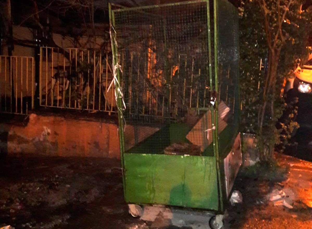 Osmaniye\'de yanan atık kağıt kutusu itfaiye tarafından söndürüldü