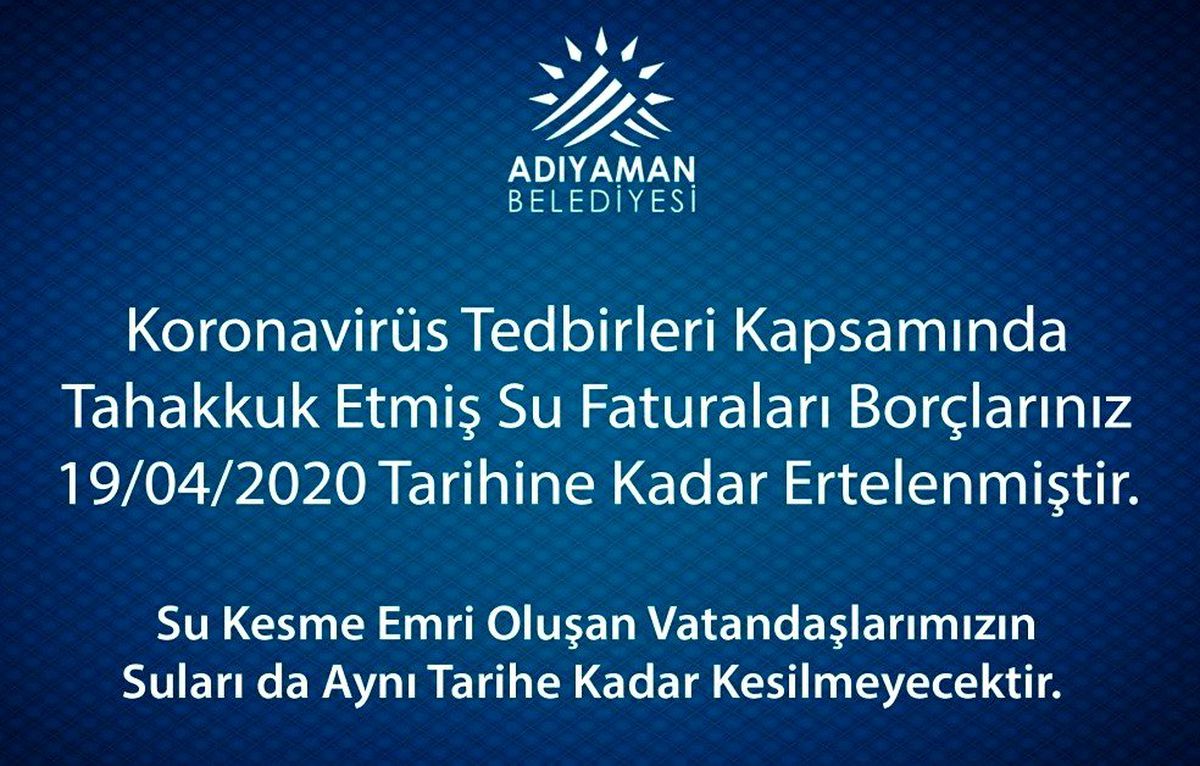 Su borçları ertelendi