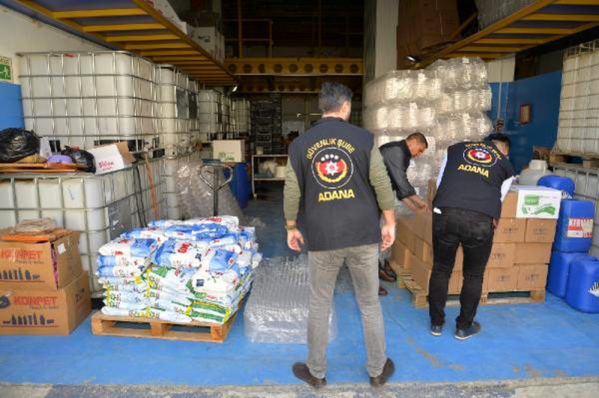 Adana\'da, 650 bin liralık sahte temizlik ürünü ele geçirildi