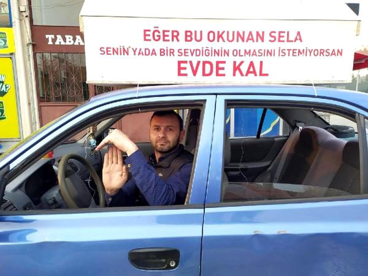 Aracının üzerine tabut bağlayarak koronavirüse dikkat çekmeye çalıştı, para cezası uygulandı