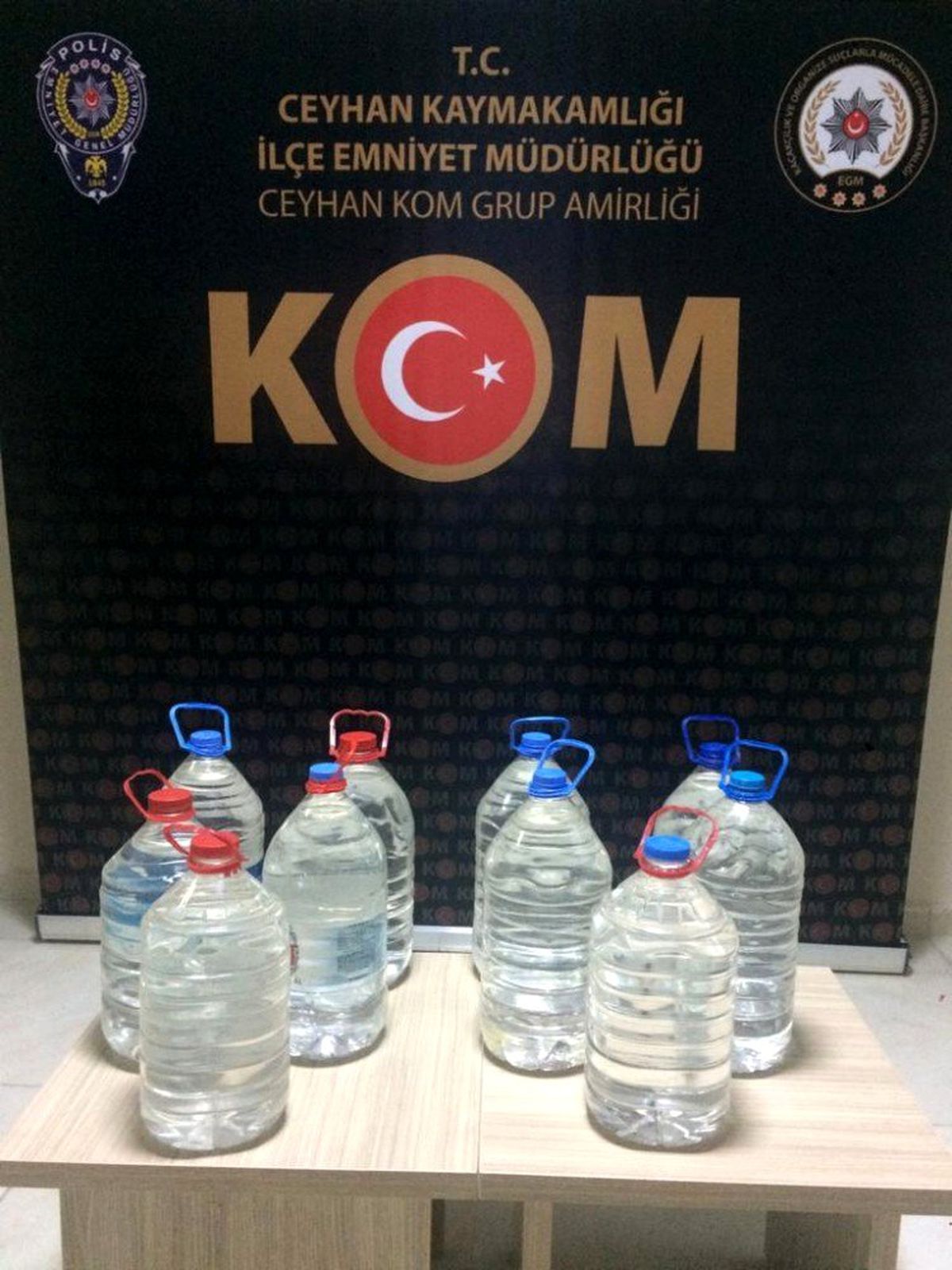 Ceyhan\'da 50 litre kaçak alkol ele geçirildi