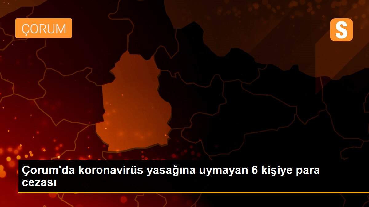 Çorum\'da koronavirüs yasağına uymayan 6 kişiye para cezası