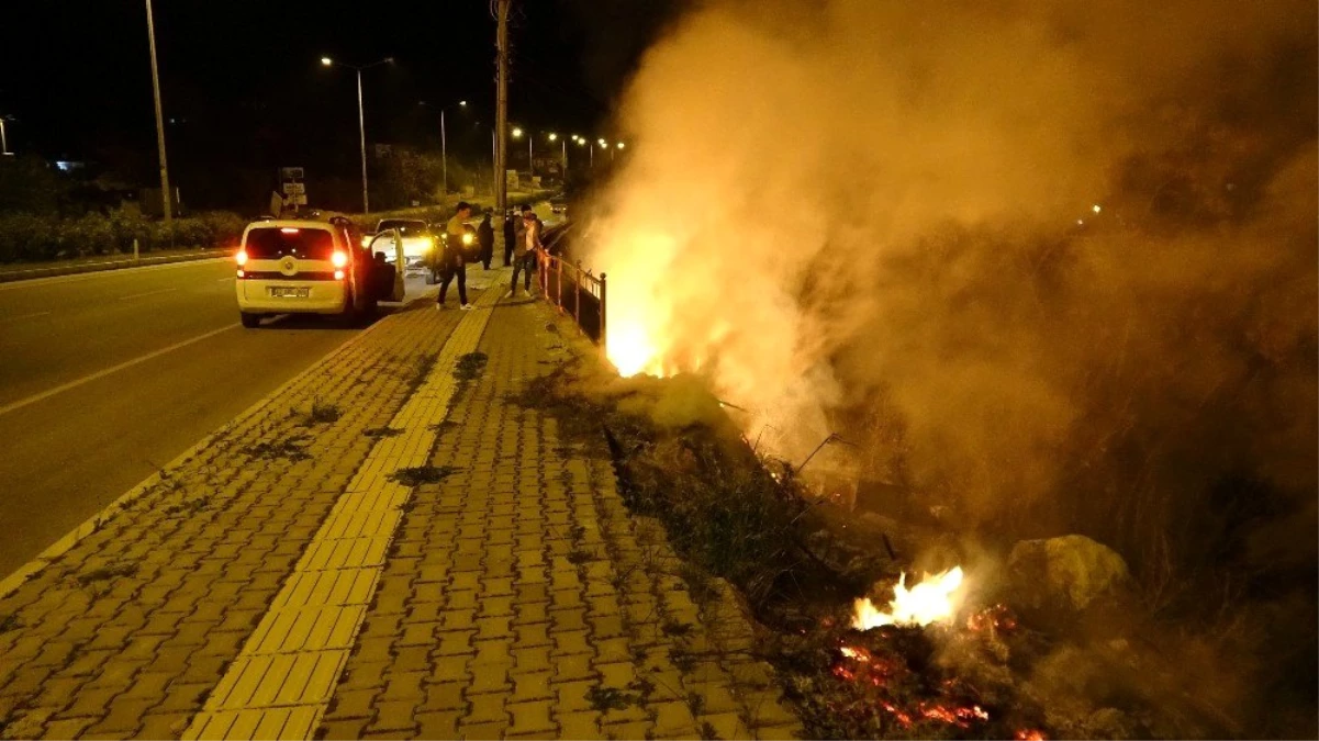 Mersin Antalya karayolu çevresinde 3 ayrı yangın