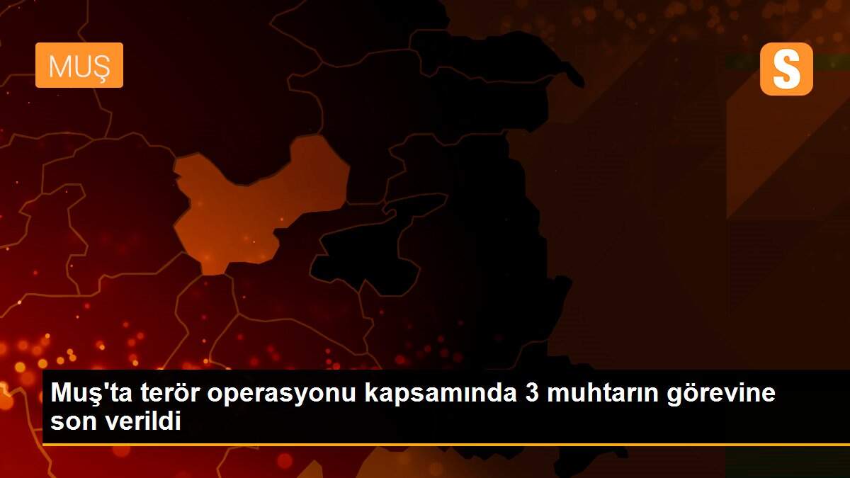 Muş\'ta terör operasyonu kapsamında 3 muhtarın görevine son verildi