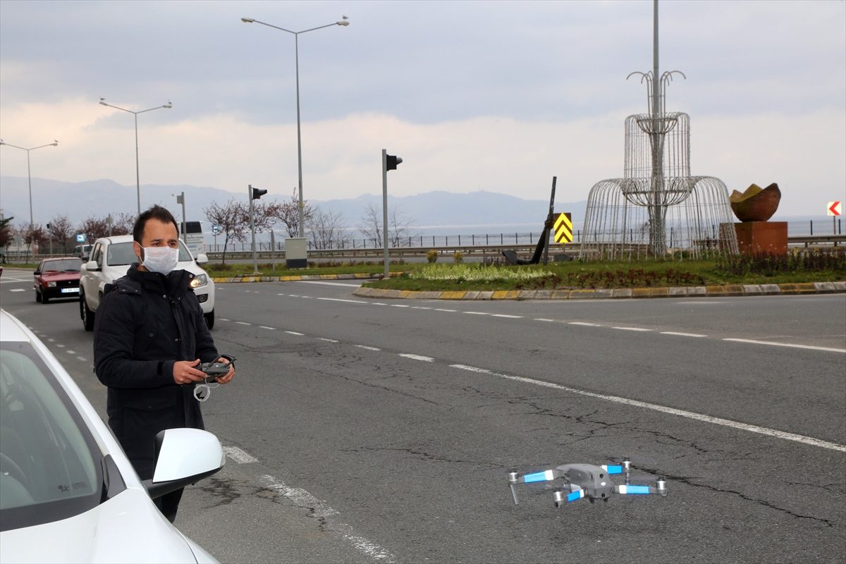 Sokağa çıkması kısıtlanan vatandaşlar dron ile denetlendi