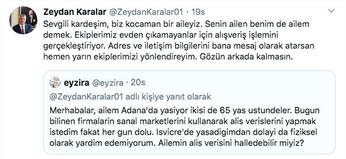 Yaşlılara alışveriş desteği sınırları aştı