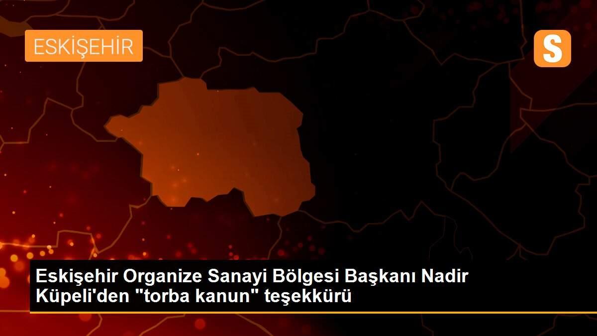 Eskişehir Organize Sanayi Bölgesi Başkanı Nadir Küpeli\'den "torba kanun" teşekkürü