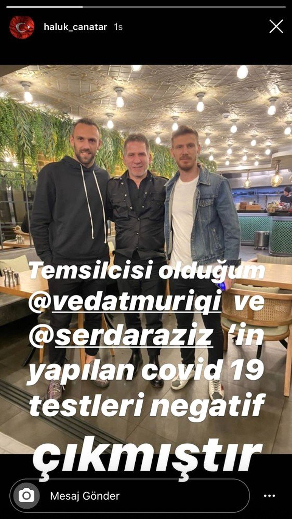 Muriqi ve Serdar Aziz\'in koronavirüs testleri negatif çıktı