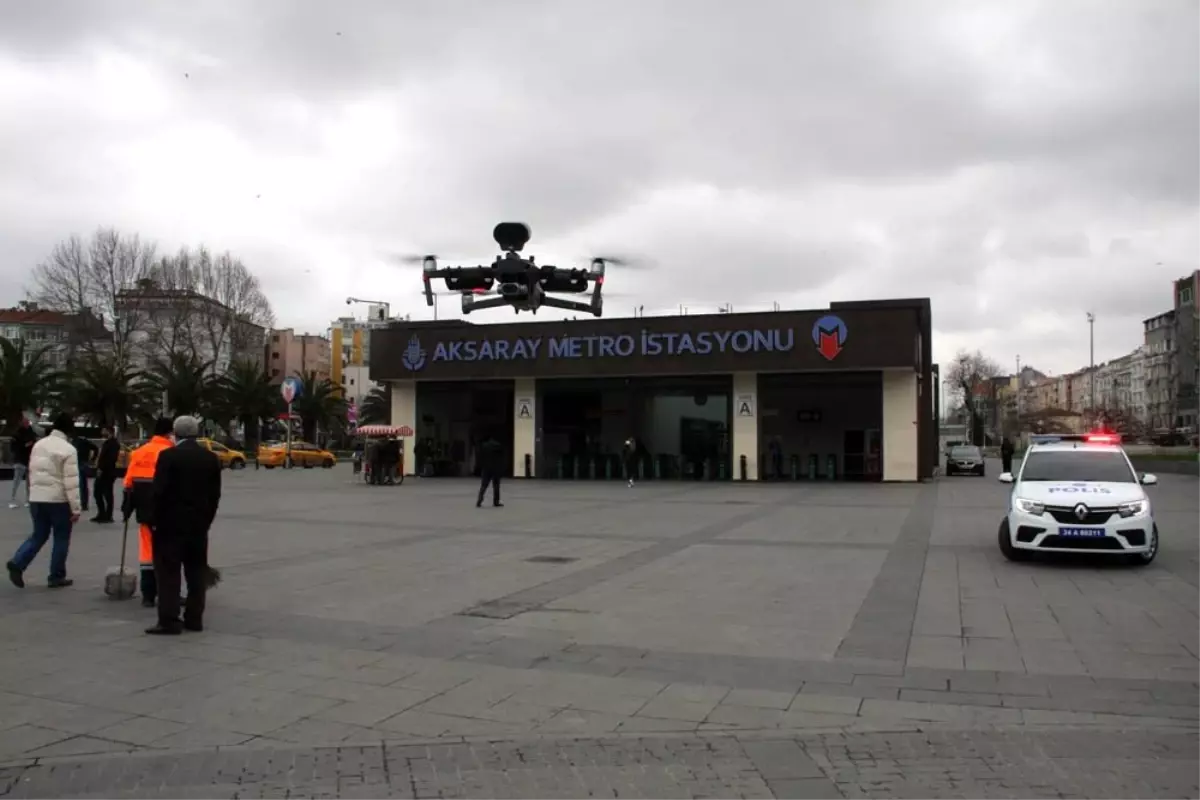 Polisten vatandaşlara drone ile "evde kalın" uyarısı