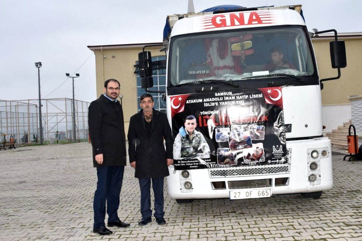 \'Şehit Eyüp Gülaştı yardım tırı\' İdlib\'e uğurlandı