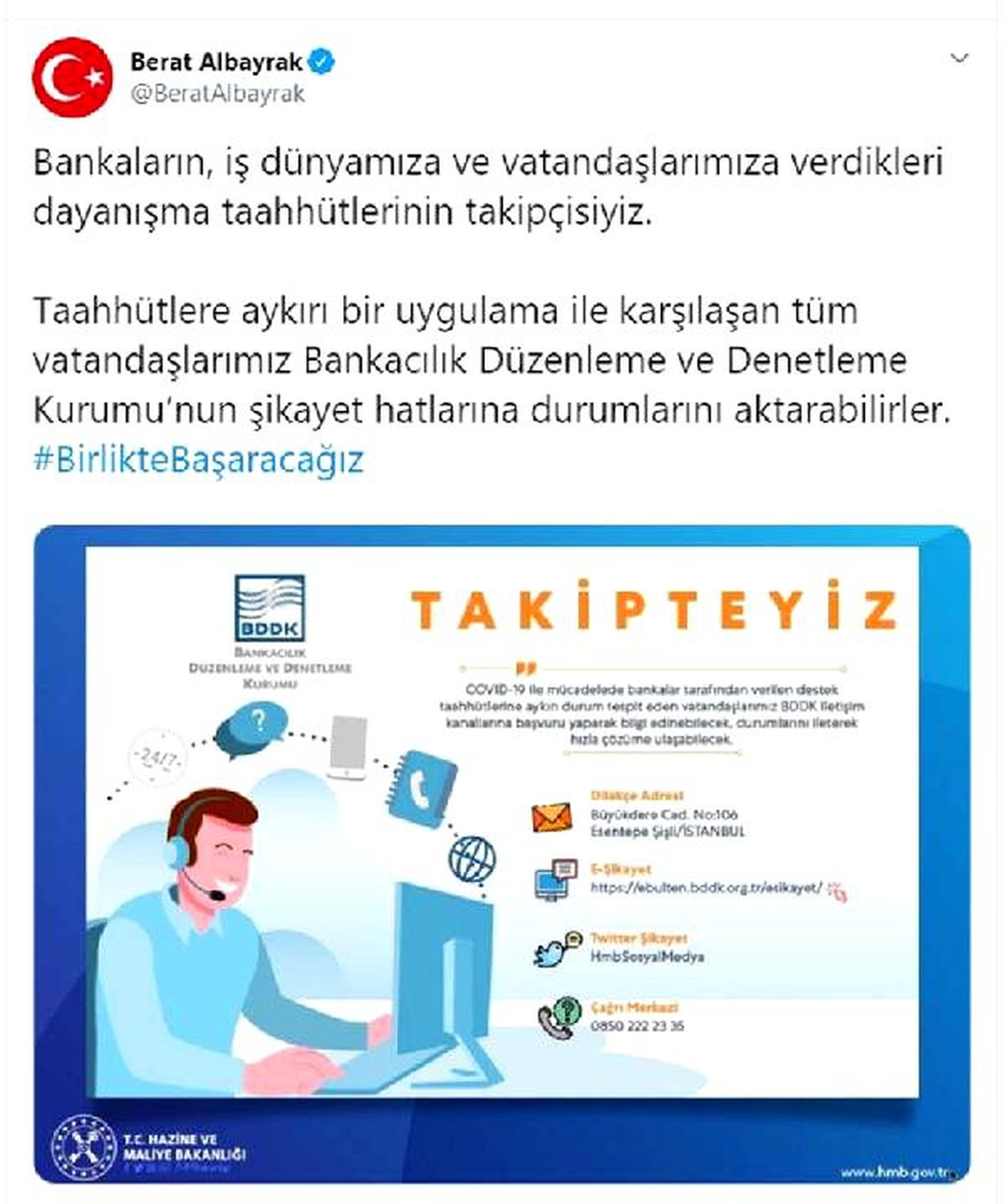 Bakan Albayrak: Bankaların verdikleri dayanışma taahhütlerinin takipçisiyiz