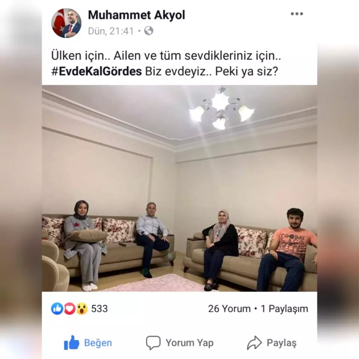 Başkan Akyol\'dan "Evde kal Gördes" çağrısı