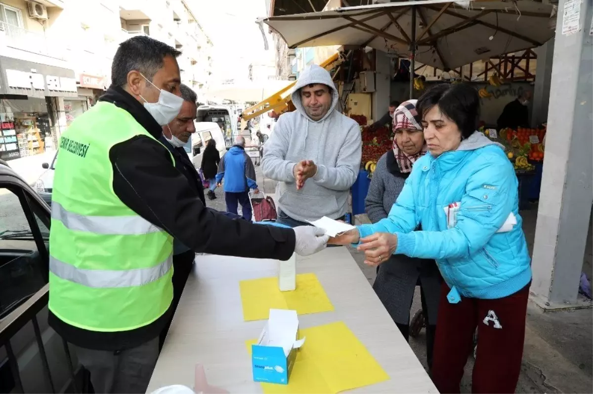 Gaziemir\'in pazar yerlerinde korona virüsü seferberliği