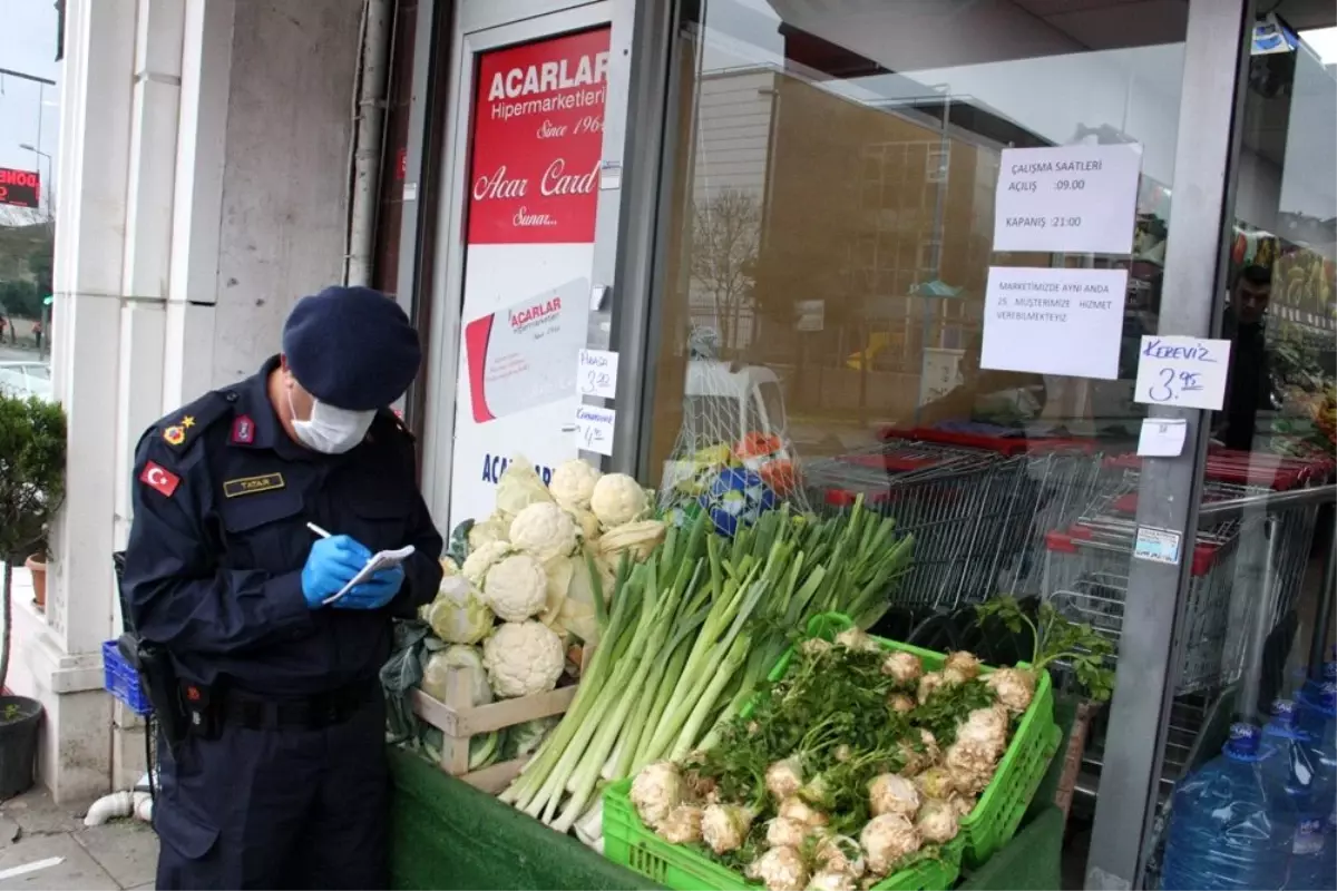 Jandarmadan marketlerde korona virüs denetimi