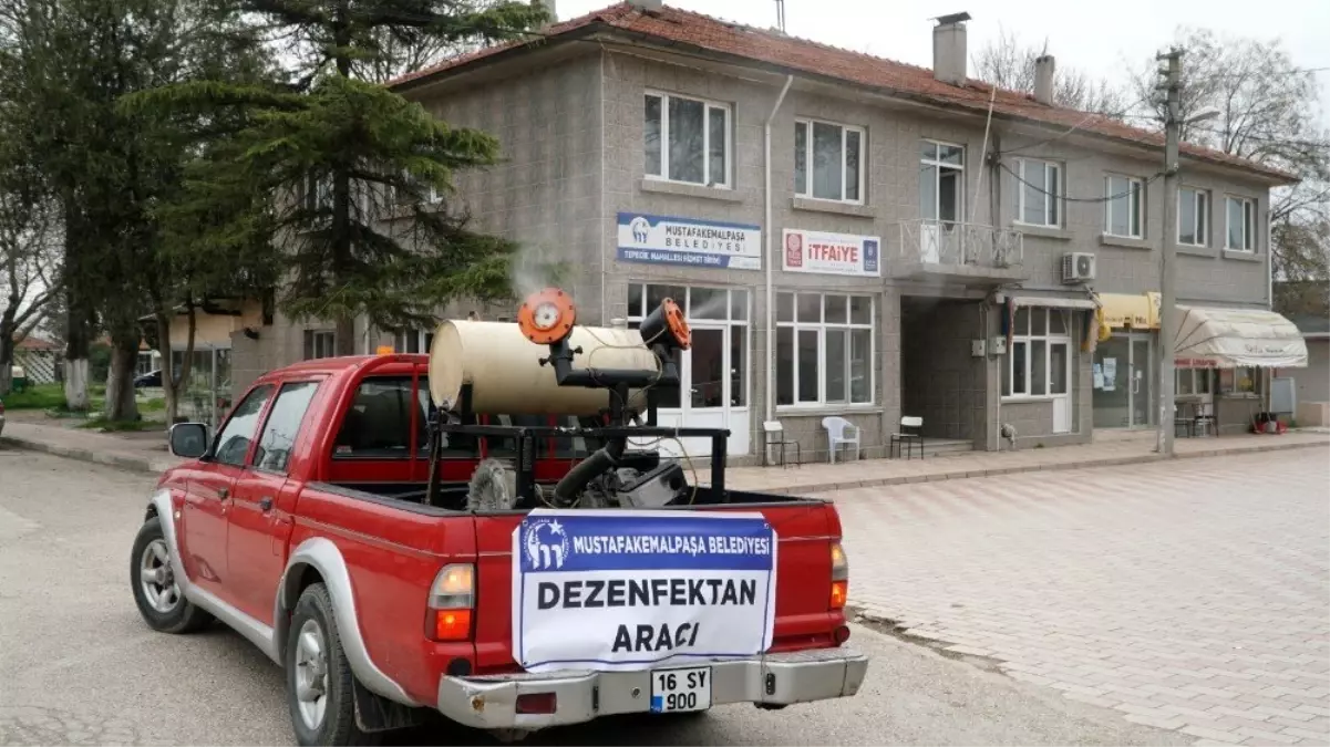 Mustafakemalpaşa\'da kırsal mahalleler dezenfekte ediliyor