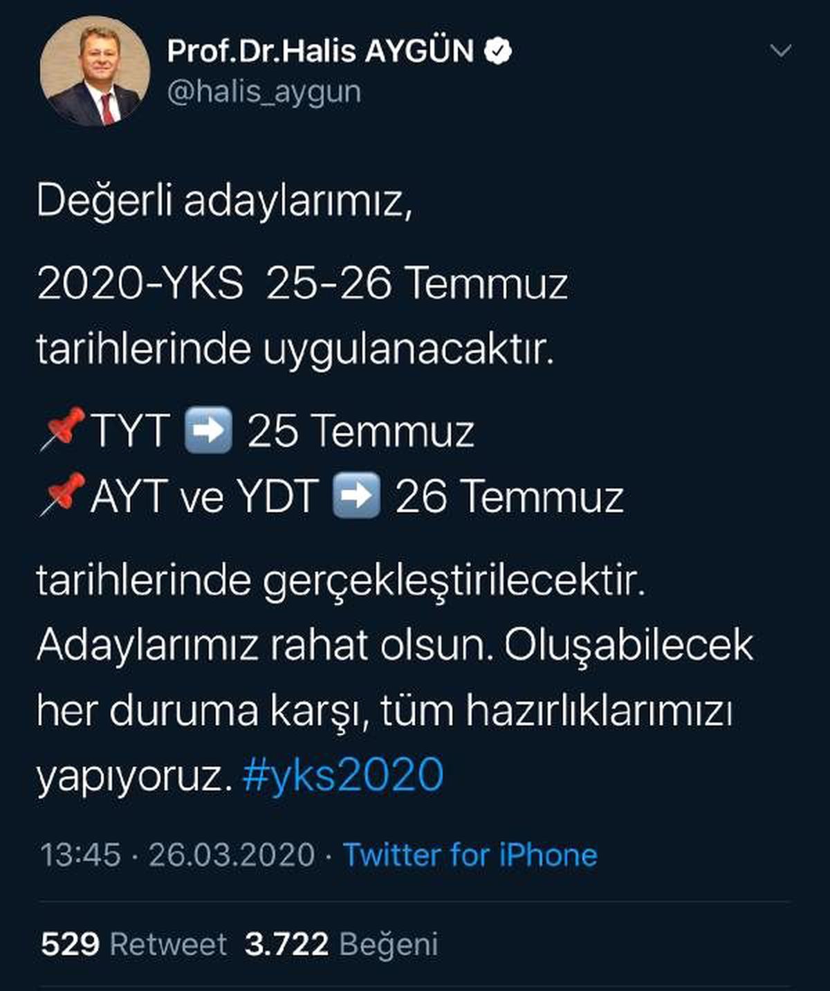 ÖSYM Başkanı Aygün: Adaylarımız rahat olsun, hazırlıklarımızı yapıyoruz