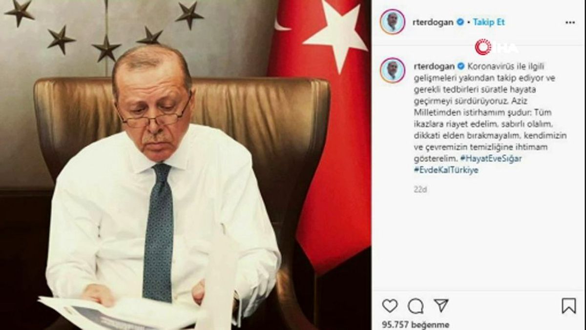 Cumhurbaşkanı Erdoğan\'dan korona virüs paylaşımı
