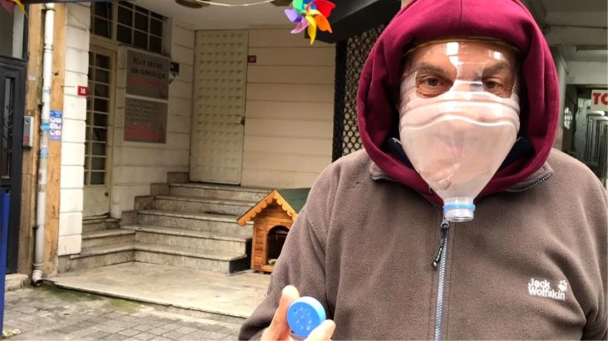 Esnaf, koronavirüse karşı pet şişeden maske yaptı