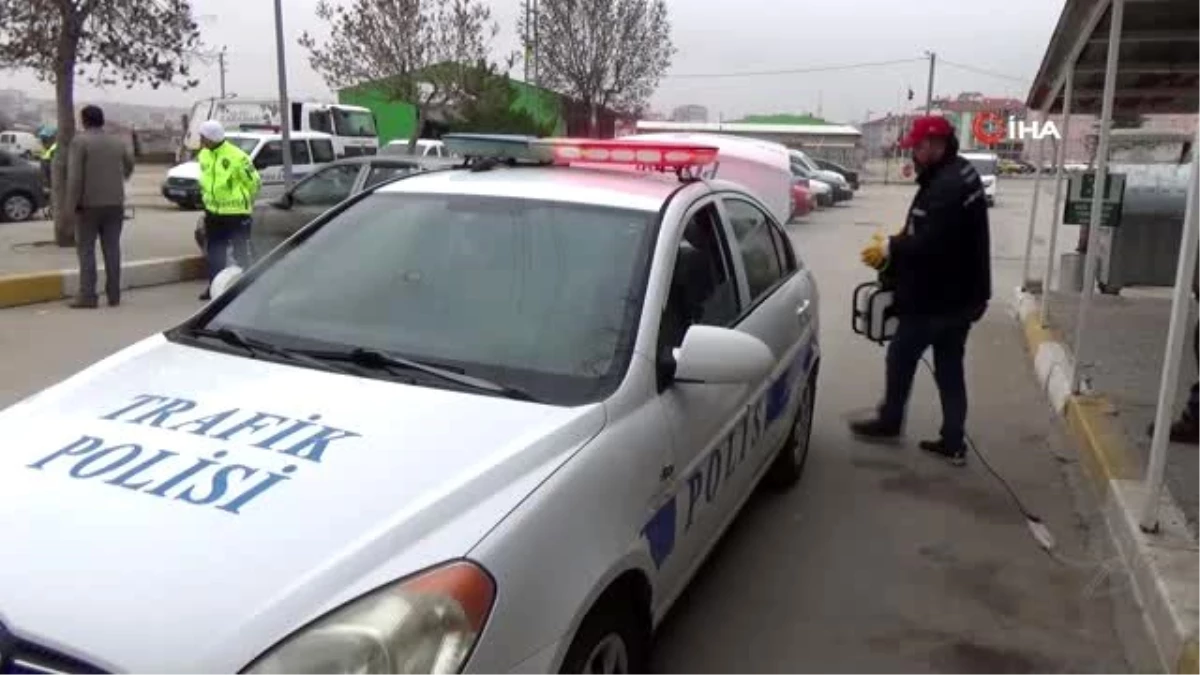 Polis araçları korona virüse karşı dezenfekte edildi
