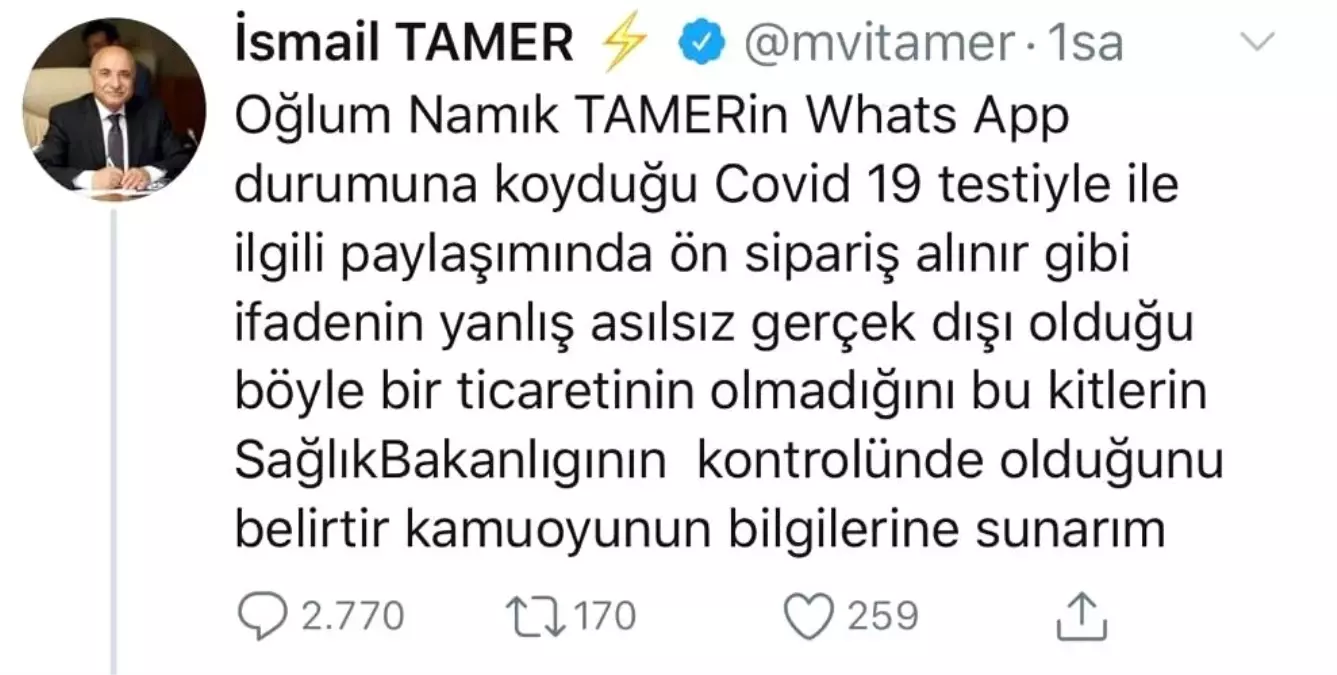 AK Partili Tamer\'den Virüs Kiti İddialarına Yanıt