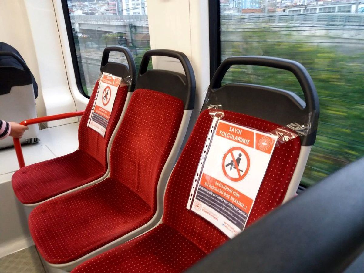 Samsun\'da tramvayda korona önlemi